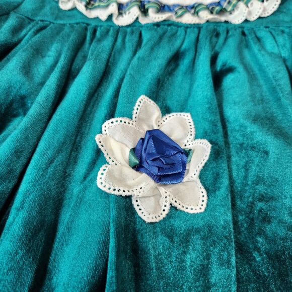 Good Lads vintage holiday special occasion velvet green dress size 18 months - Picture 5 of 12